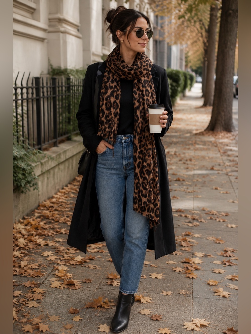 Zara Leopard Print Scarf Size Medium